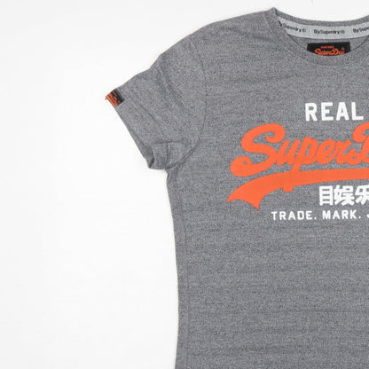 Superdry Women’s Grey XL Logo Graphic Jersey T-Shirt Short Sleeve