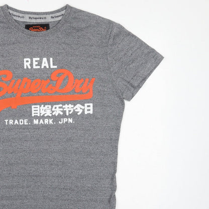 Superdry Women’s Grey XL Logo Graphic Jersey T-Shirt Short Sleeve