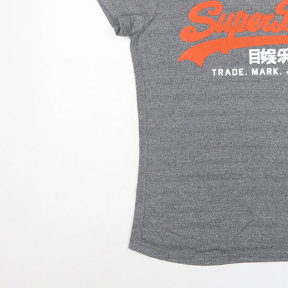 Superdry Women’s Grey XL Logo Graphic Jersey T-Shirt Short Sleeve