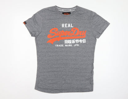 Superdry Women’s Grey XL Logo Graphic Jersey T-Shirt Short Sleeve
