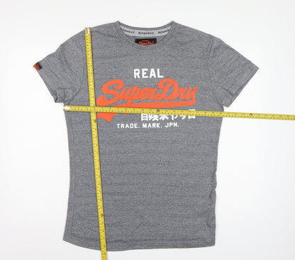Superdry Women’s Grey XL Logo Graphic Jersey T-Shirt Short Sleeve