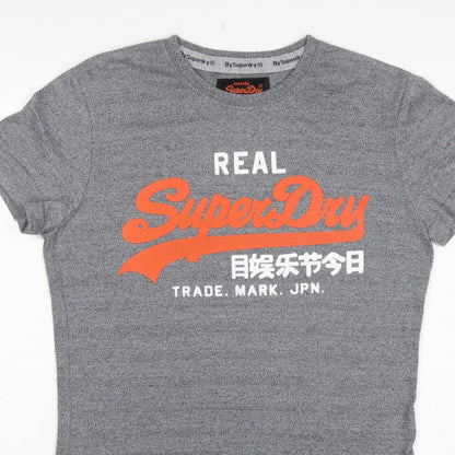 Superdry Women’s Grey XL Logo Graphic Jersey T-Shirt Short Sleeve