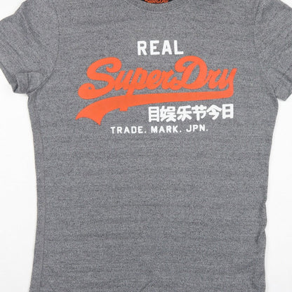 Superdry Women’s Grey XL Logo Graphic Jersey T-Shirt Short Sleeve