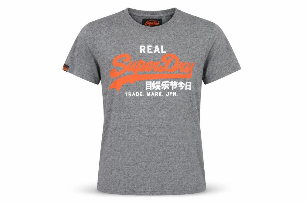 Superdry Women’s Grey XL Logo Graphic Jersey T-Shirt Short Sleeve