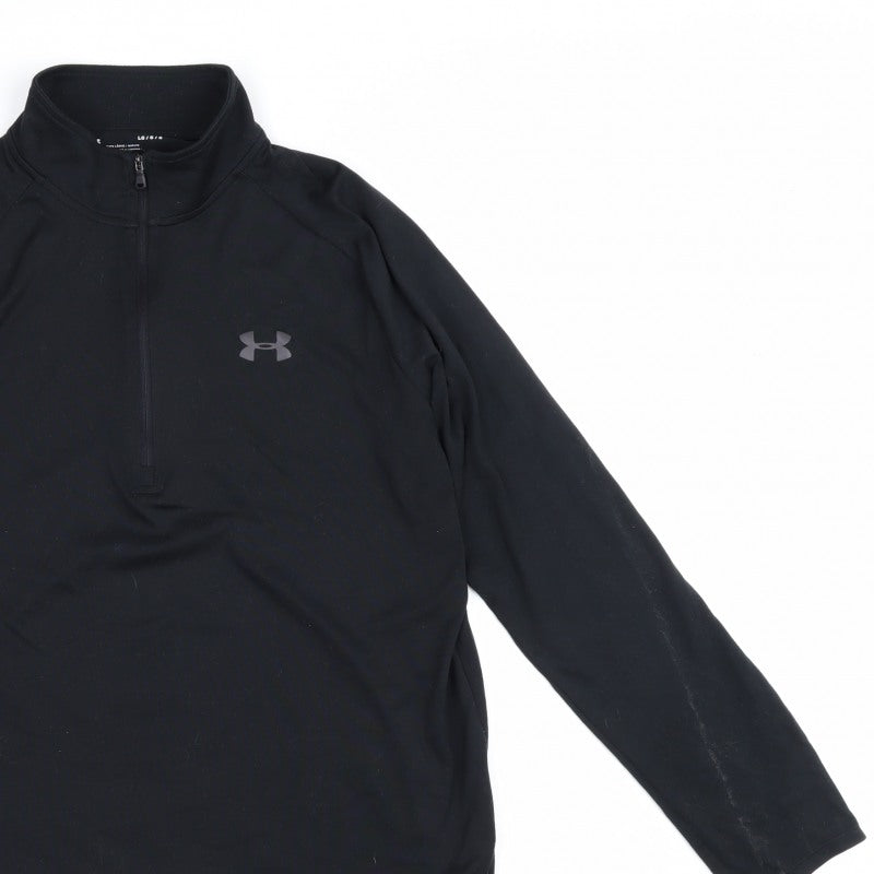 Under Armour Men Black L Athletic 1/4 Zip Long Sleeve Pullover