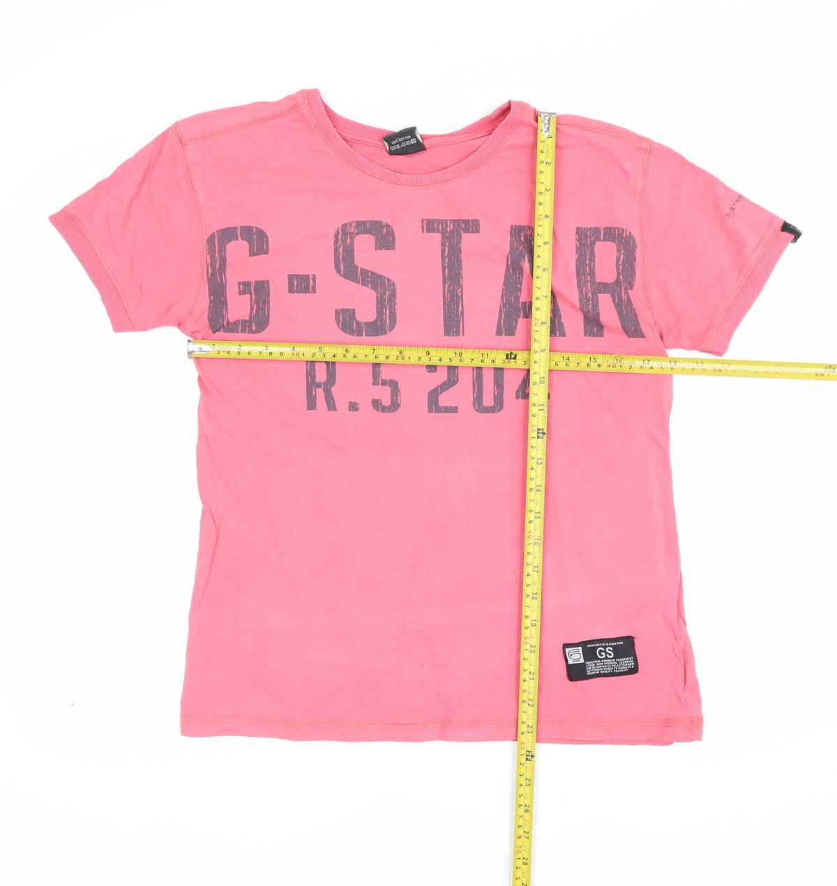 G-Star Men’s Pink M Graphic Logo Crew Neck Short Sleeve T-Shirt