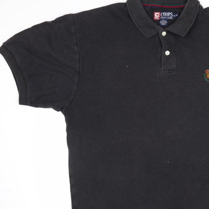 Chaps Ralph Lauren Men’s Black XL Classic Cotton Logo Polo Shirt