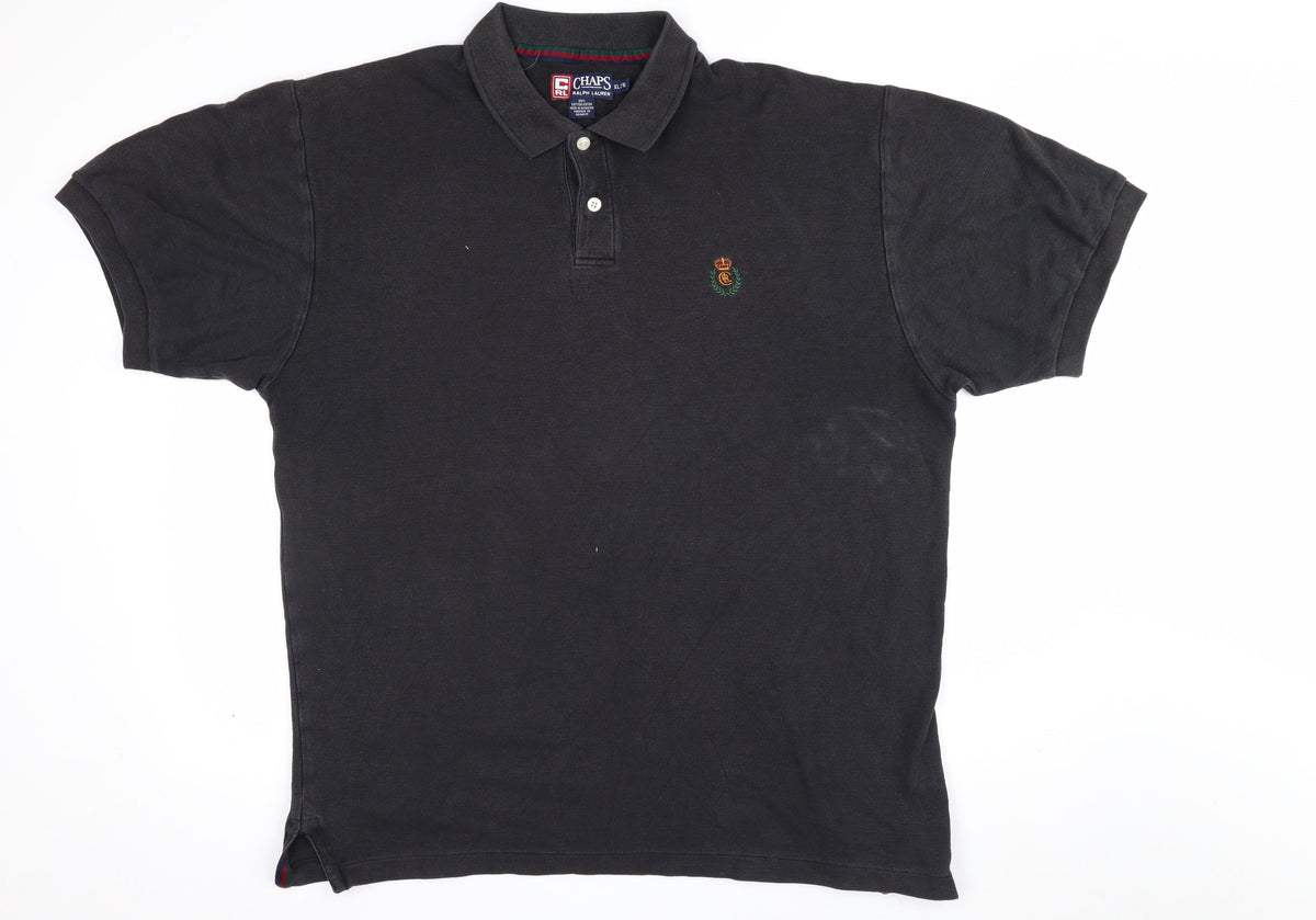 Chaps Ralph Lauren Men’s Black XL Classic Cotton Logo Polo Shirt