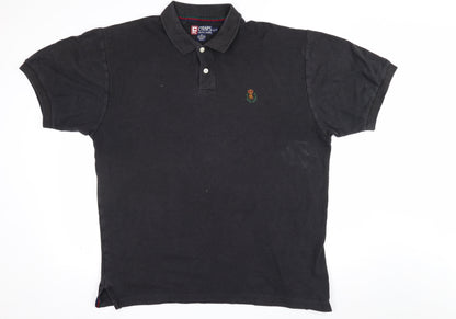 Chaps Ralph Lauren Men’s Black XL Classic Cotton Logo Polo Shirt