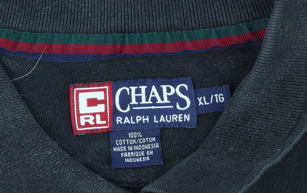 Chaps Ralph Lauren Men’s Black XL Classic Cotton Logo Polo Shirt