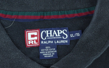 Chaps Ralph Lauren Men’s Black XL Classic Cotton Logo Polo Shirt