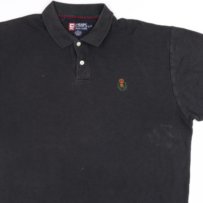 Chaps Ralph Lauren Men’s Black XL Classic Cotton Logo Polo Shirt
