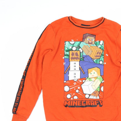 Minecraft Boys Orange Graphic Print Pullover Sweatshirt 11-12 Years