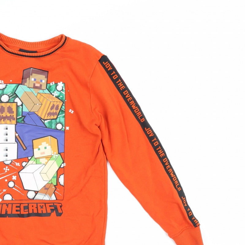 Minecraft Boys Orange Graphic Print Pullover Sweatshirt 11-12 Years