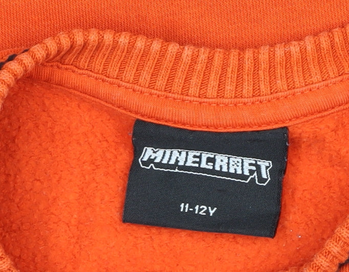 Minecraft Boys Orange Graphic Print Pullover Sweatshirt 11-12 Years