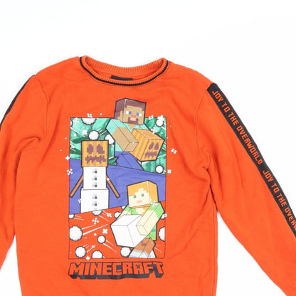 Minecraft Boys Orange Graphic Print Pullover Sweatshirt 11-12 Years