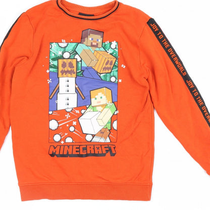 Minecraft Boys Orange Graphic Print Pullover Sweatshirt 11-12 Years