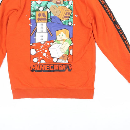 Minecraft Boys Orange Graphic Print Pullover Sweatshirt 11-12 Years