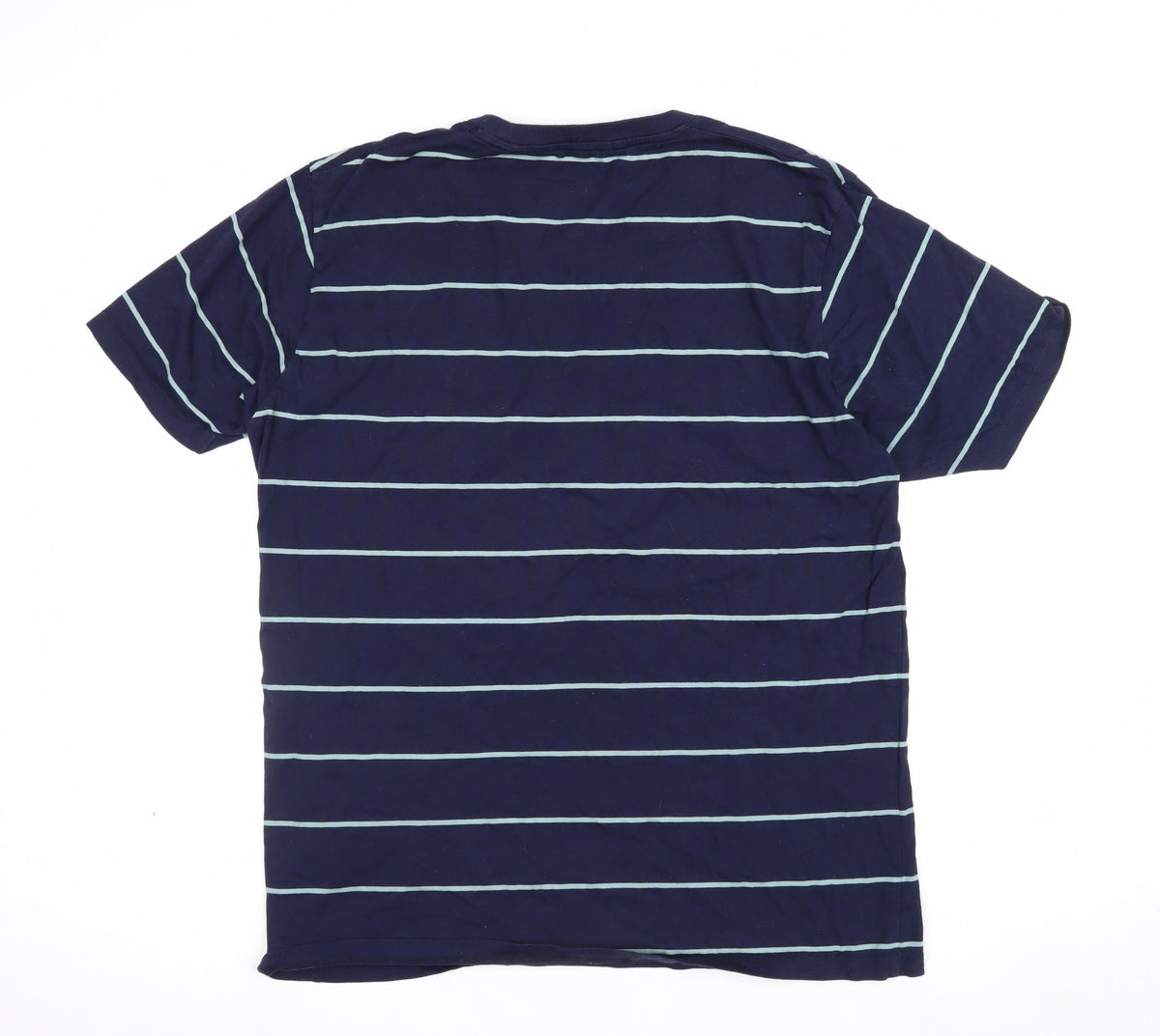 Uniqlo Men's Blue L Supima Cotton Striped Crew Neck T-Shirt