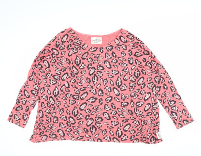 Postcard from Brighton Women Pink Leopard Print Knit Jumper Size S