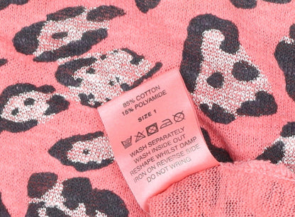 Postcard from Brighton Women Pink Leopard Print Knit Jumper Size S