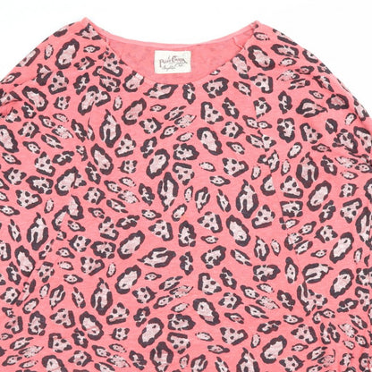 Postcard from Brighton Women Pink Leopard Print Knit Jumper Size S