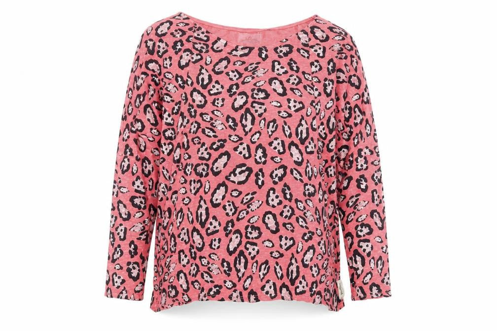 Postcard from Brighton Women Pink Leopard Print Knit Jumper Size S