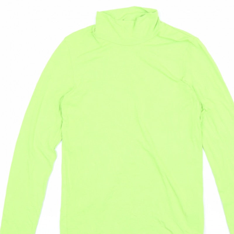 COS Women Green UK 10 Basic Roll Neck Long Sleeve Jersey Top