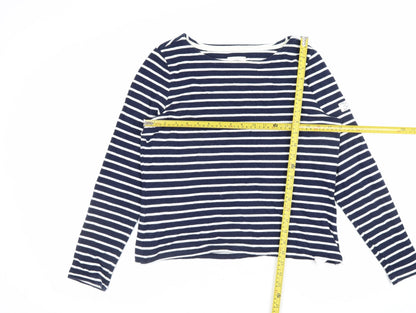 Joules Women’s Blue UK 12 Striped Cotton Breton Long Sleeve T-Shirt