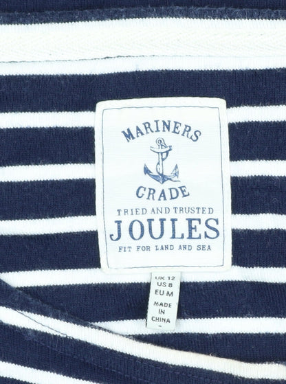 Joules Women’s Blue UK 12 Striped Cotton Breton Long Sleeve T-Shirt