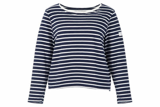 Joules Women’s Blue UK 12 Striped Cotton Breton Long Sleeve T-Shirt