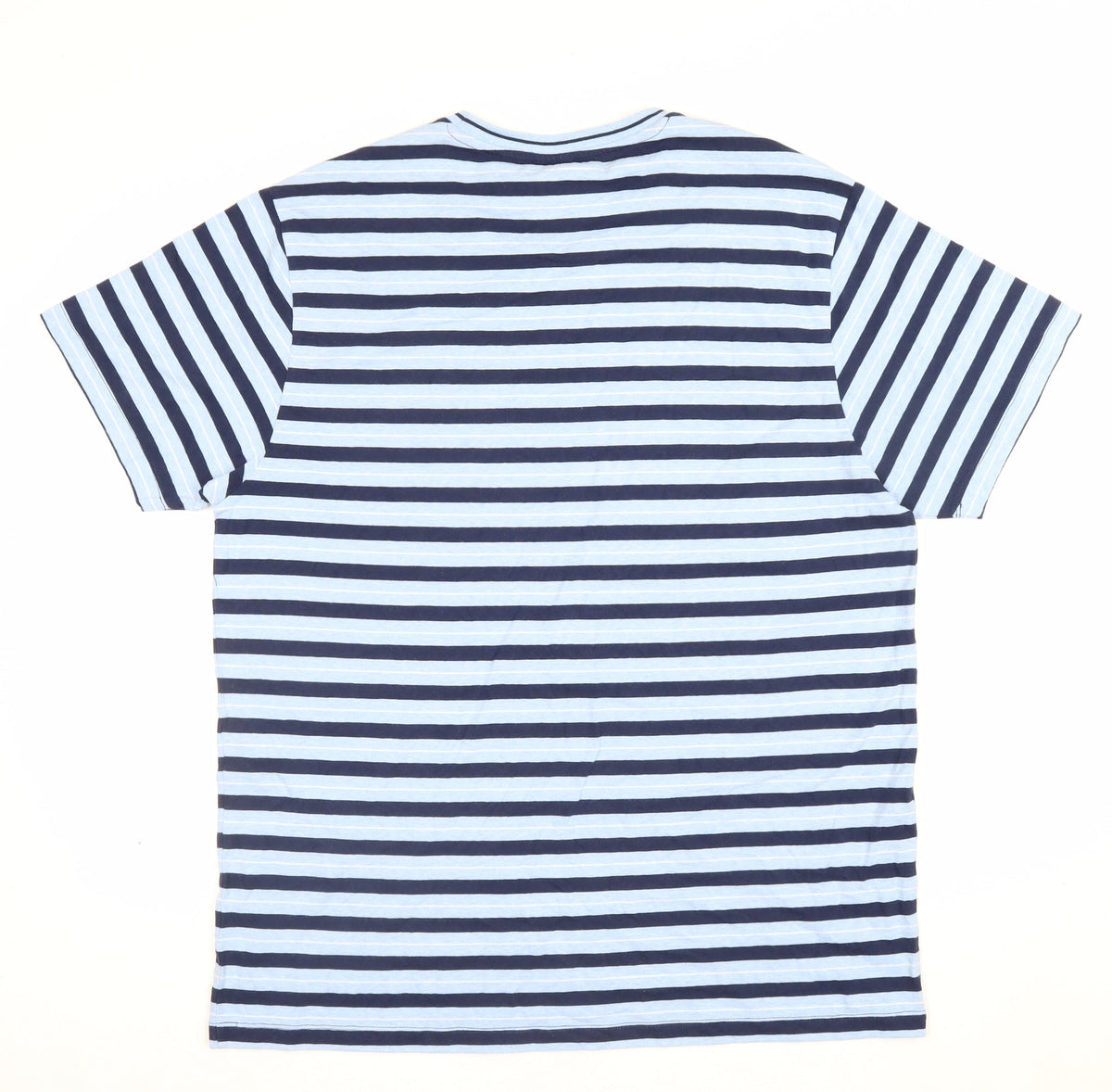 U.S. Polo Assn. Men's Blue Navy Striped Logo Crew Neck T-Shirt L