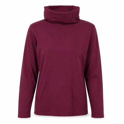 Cotton Traders Women Red UK 12 Roll Neck Long Sleeve Jersey Top