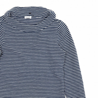 Bella di Notte Women’s Blue Stripe Cowl Neck Jumper Size 8 Cotton