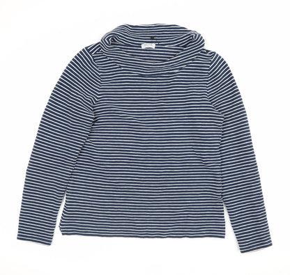 Bella di Notte Women’s Blue Stripe Cowl Neck Jumper Size 8 Cotton