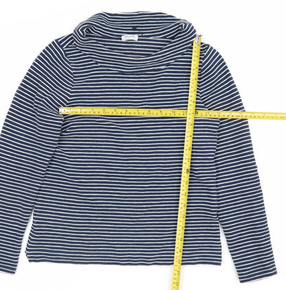 Bella di Notte Women’s Blue Stripe Cowl Neck Jumper Size 8 Cotton