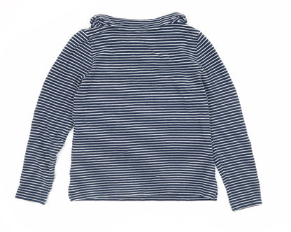 Bella di Notte Women’s Blue Stripe Cowl Neck Jumper Size 8 Cotton