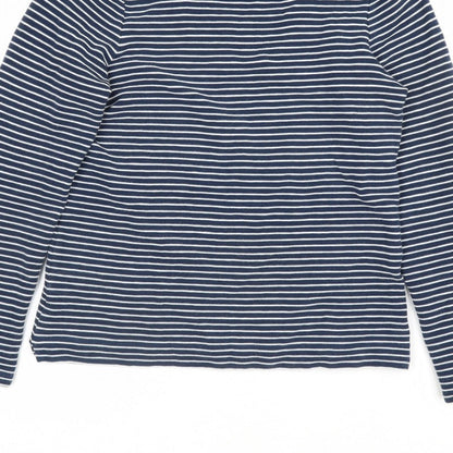 Bella di Notte Women’s Blue Stripe Cowl Neck Jumper Size 8 Cotton
