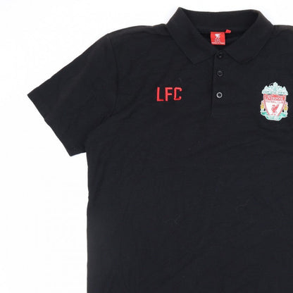 Liverpool FC Men’s Black XL Embroidered Football Polo Shirt
