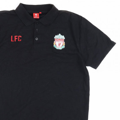 Liverpool FC Men’s Black XL Embroidered Football Polo Shirt