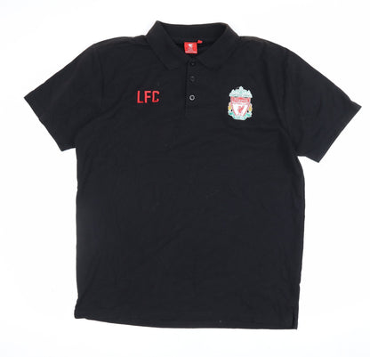Liverpool FC Men’s Black XL Embroidered Football Polo Shirt