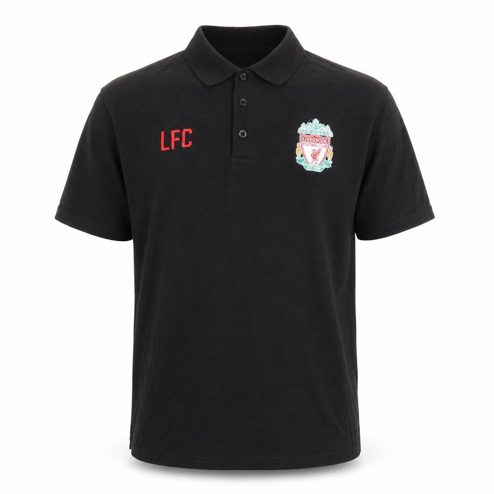 Liverpool FC Men’s Black XL Embroidered Football Polo Shirt