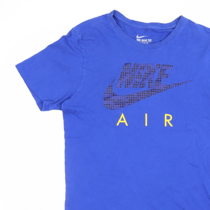 Nike Boys Blue S Athletic Fit Nike Air Logo Jersey T-Shirt
