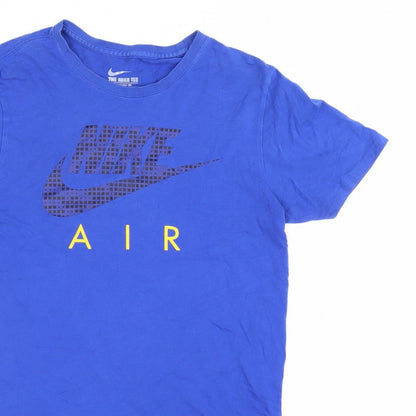 Nike Boys Blue S Athletic Fit Nike Air Logo Jersey T-Shirt