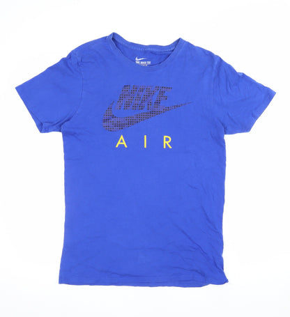 Nike Boys Blue S Athletic Fit Nike Air Logo Jersey T-Shirt