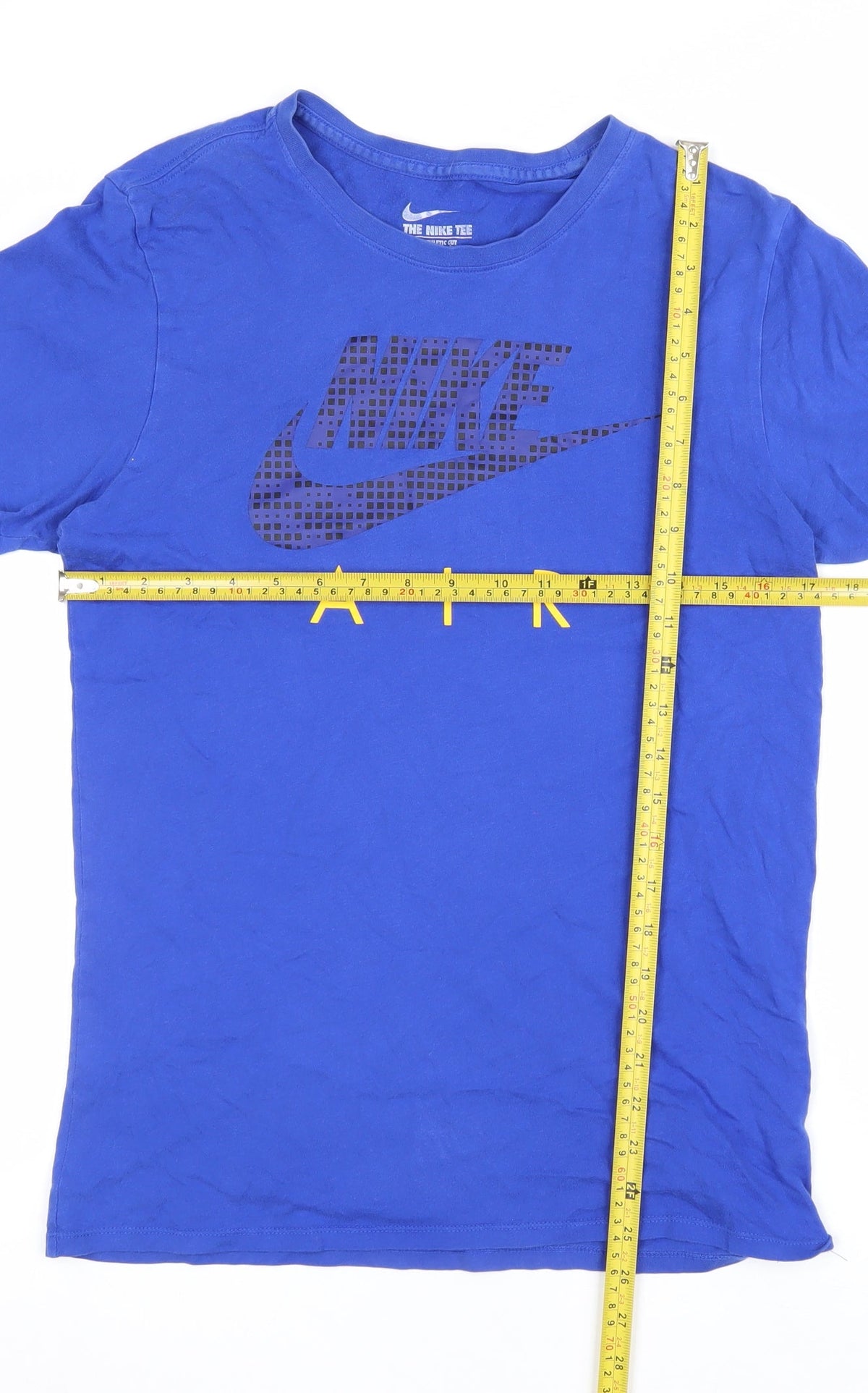 Nike Boys Blue S Athletic Fit Nike Air Logo Jersey T-Shirt