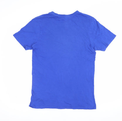 Nike Boys Blue S Athletic Fit Nike Air Logo Jersey T-Shirt