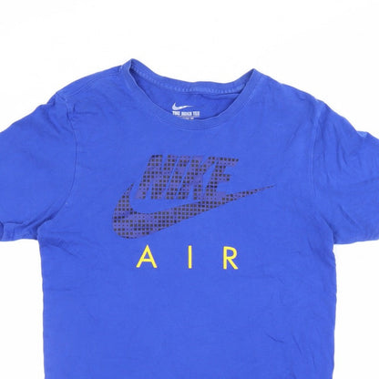 Nike Boys Blue S Athletic Fit Nike Air Logo Jersey T-Shirt