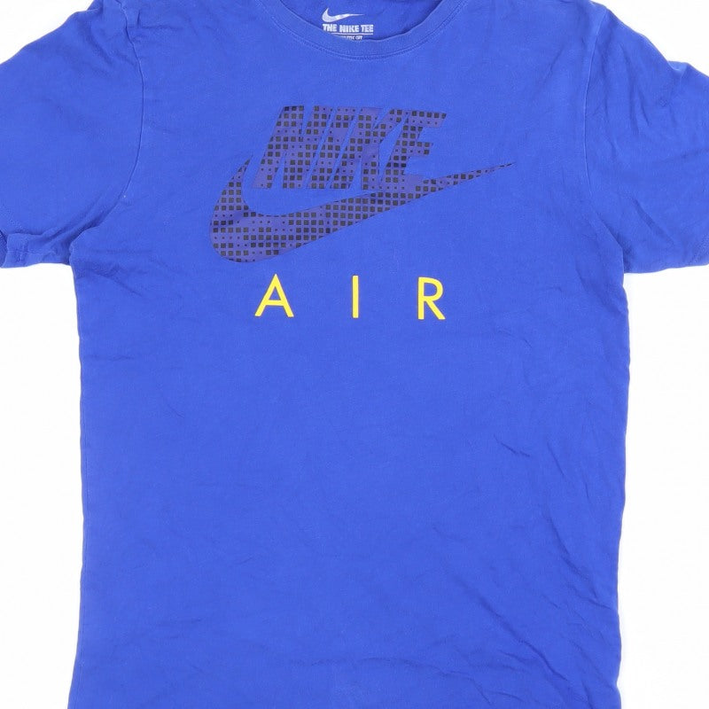 Nike Boys Blue S Athletic Fit Nike Air Logo Jersey T-Shirt