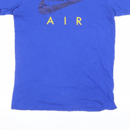 Nike Boys Blue S Athletic Fit Nike Air Logo Jersey T-Shirt